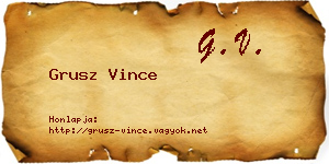Grusz Vince névjegykártya